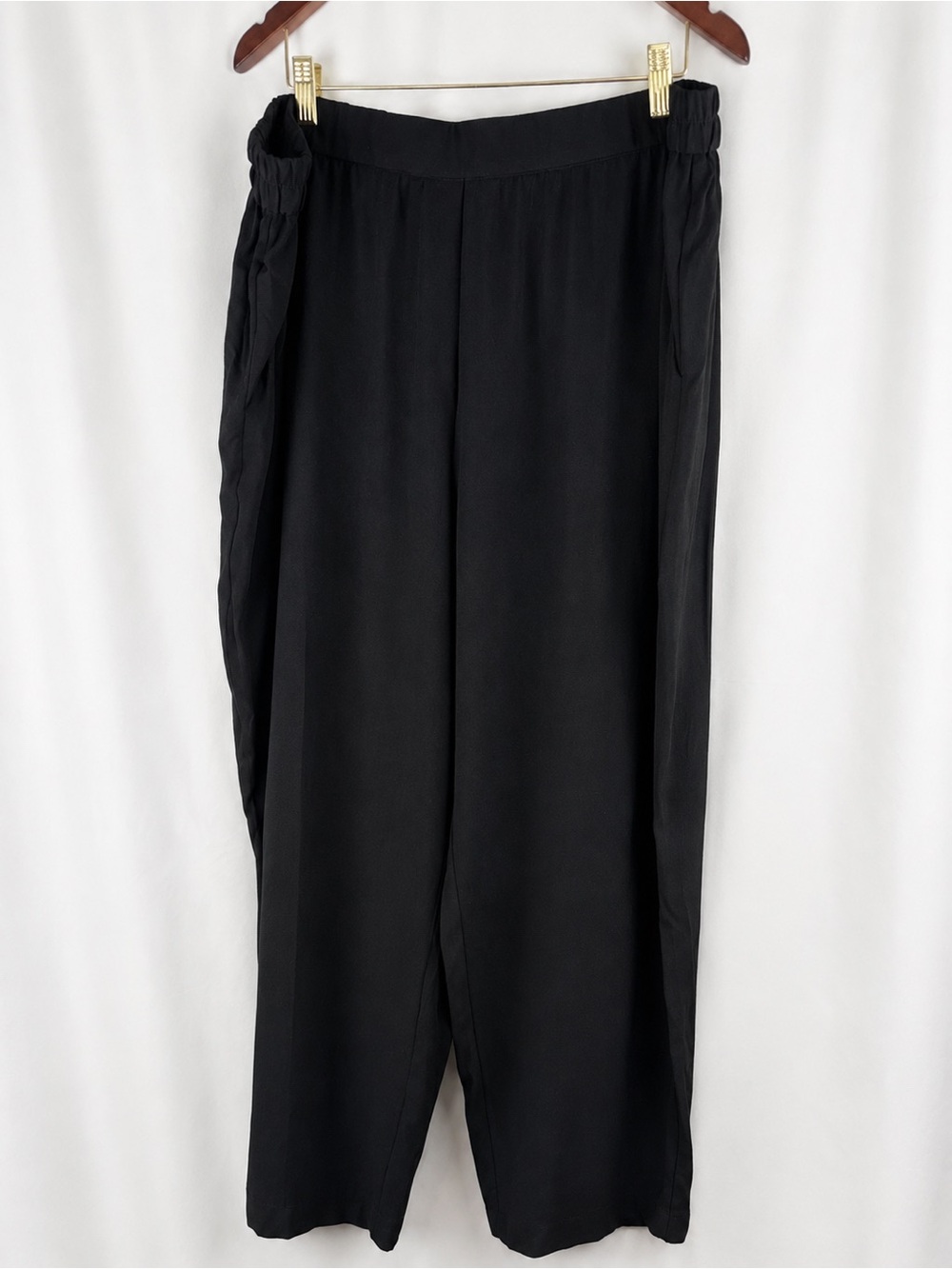 Halogen Black Pull-On Wide Leg Trousers